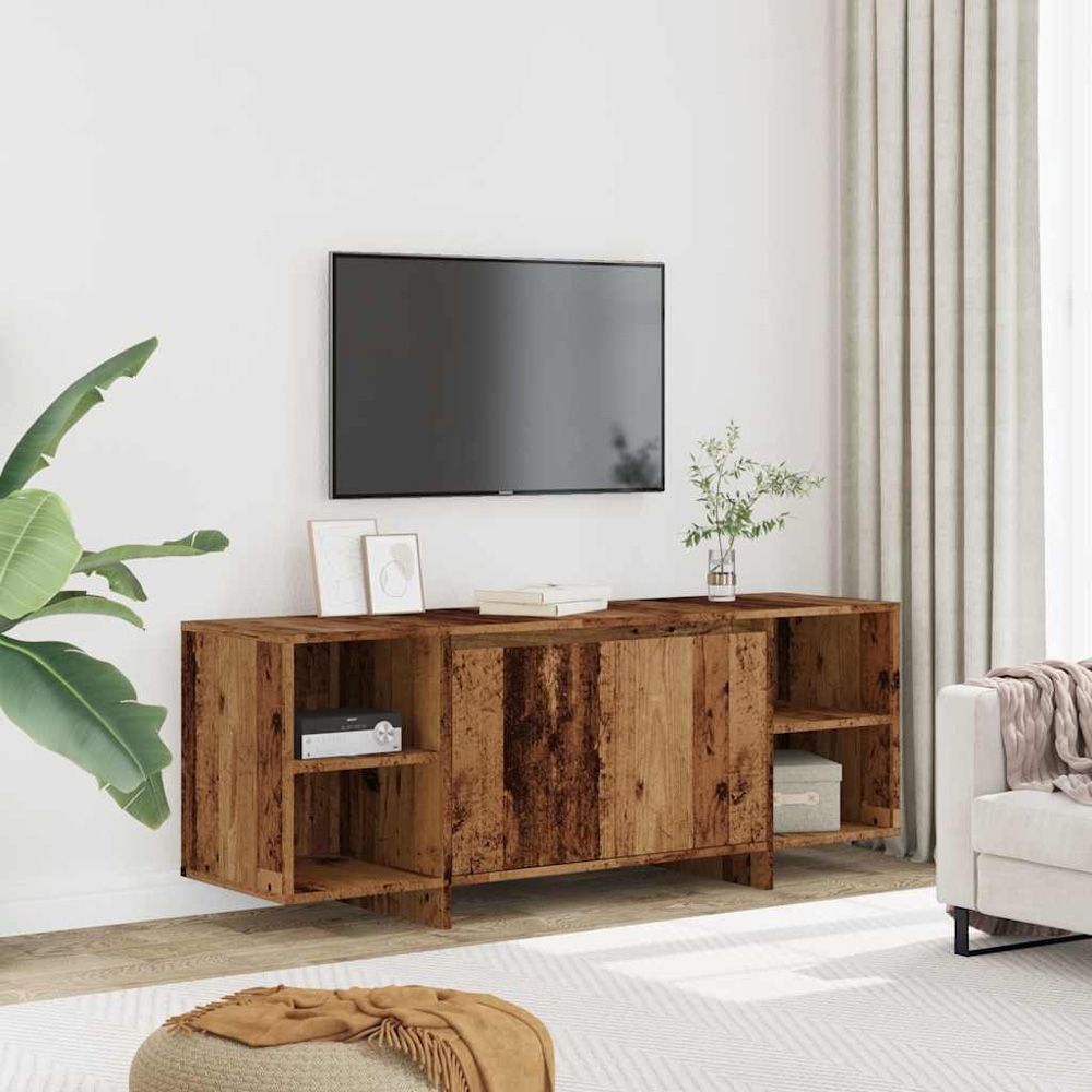 vidaXL 2 Door 4 Shelf Old Wood Wide TV Cabinet Image 3