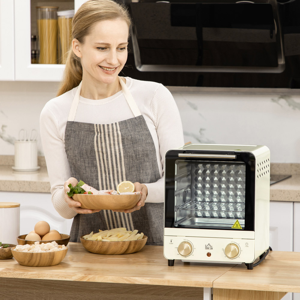 HOMCOM 800-153V70CW Cream 15L Mini Toaster Oven Image 2