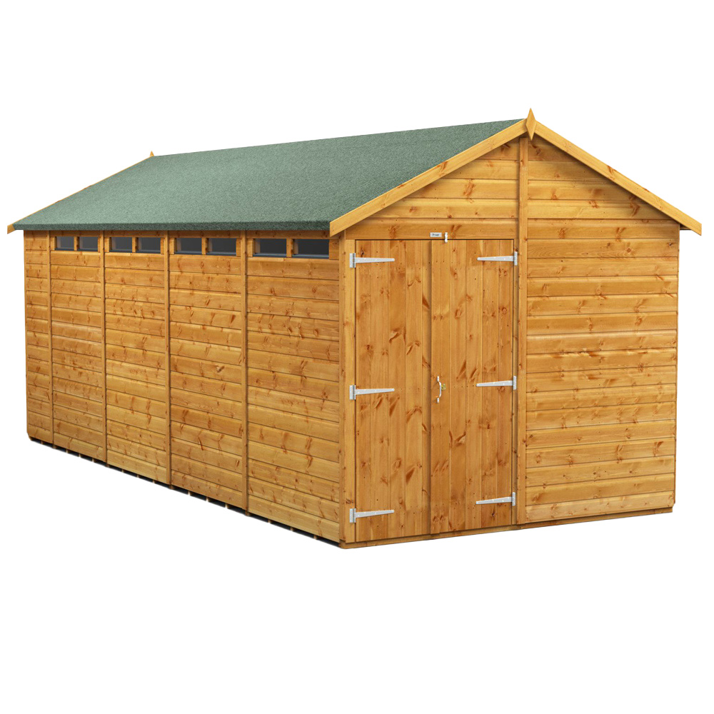 Power Sheds 18 x 8ft Double Door Apex Security Shed Image 1