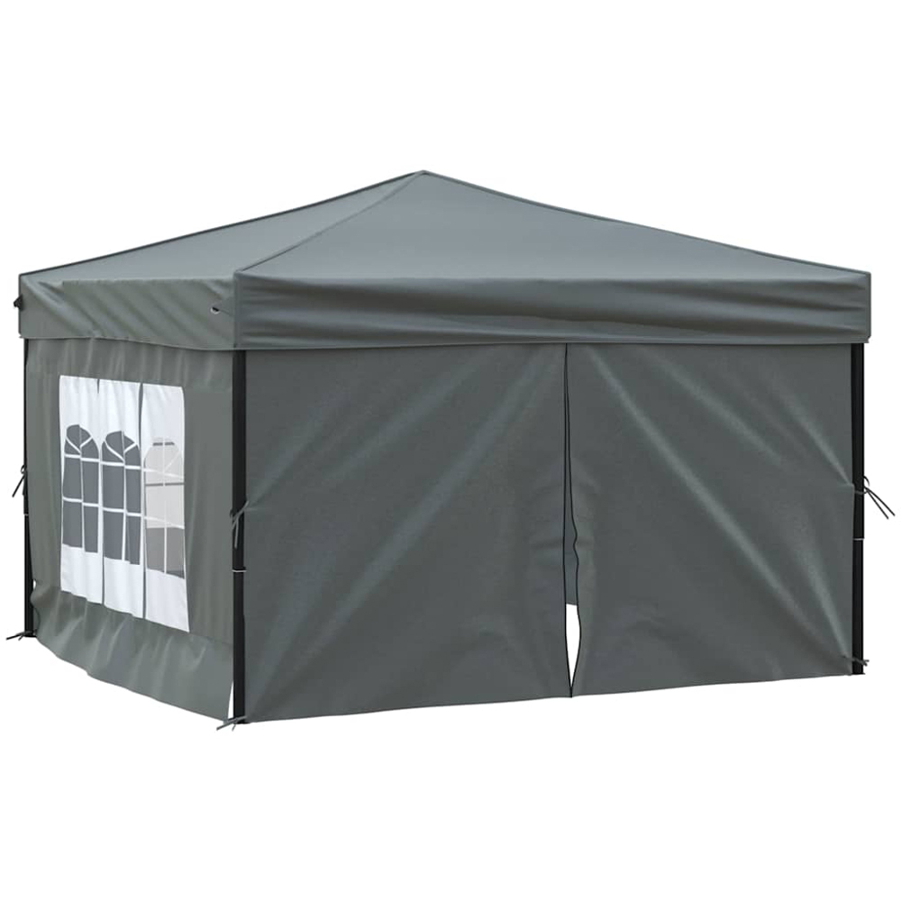 vidaXL 3 x 3m Anthracite Foldable Party Tent with Sidewalls Image 2