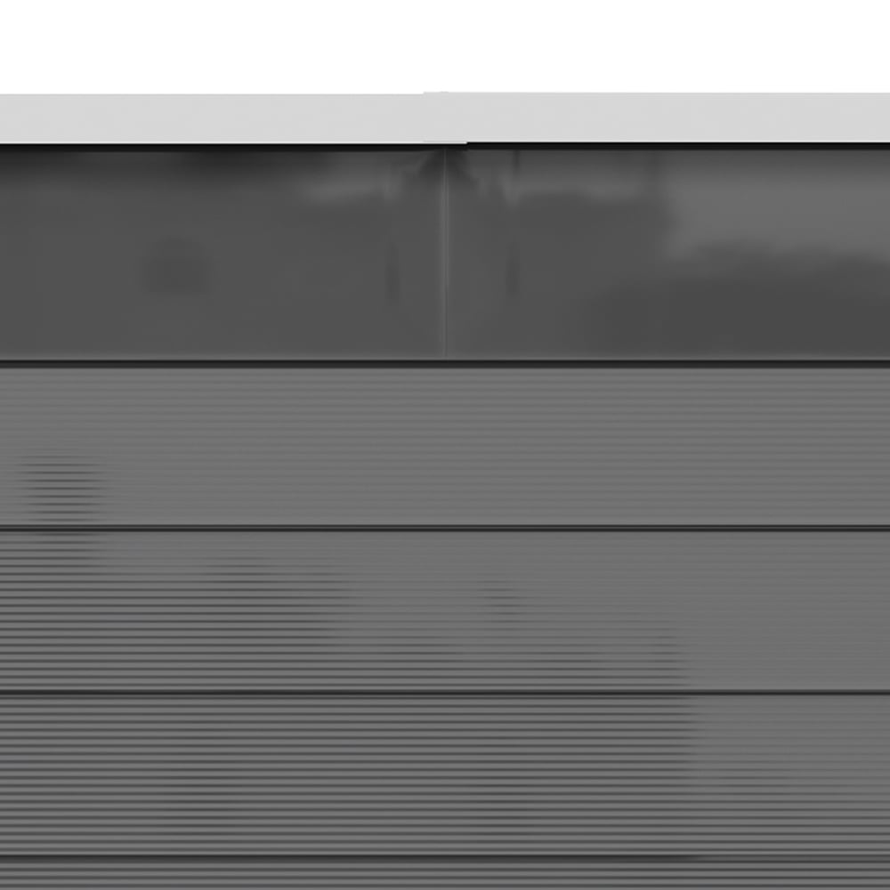 Living and Home 4 x 6ft Grey Outdoor Metal Pent Roof Garden Storage Shed Image 4