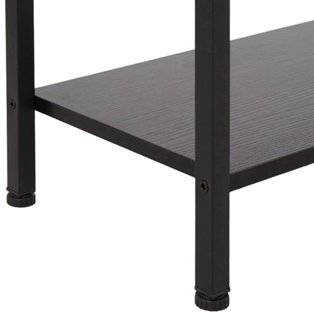 Living and Home 2 Shelf Black L-Shaped Office Desk with Storage Bag Image 4