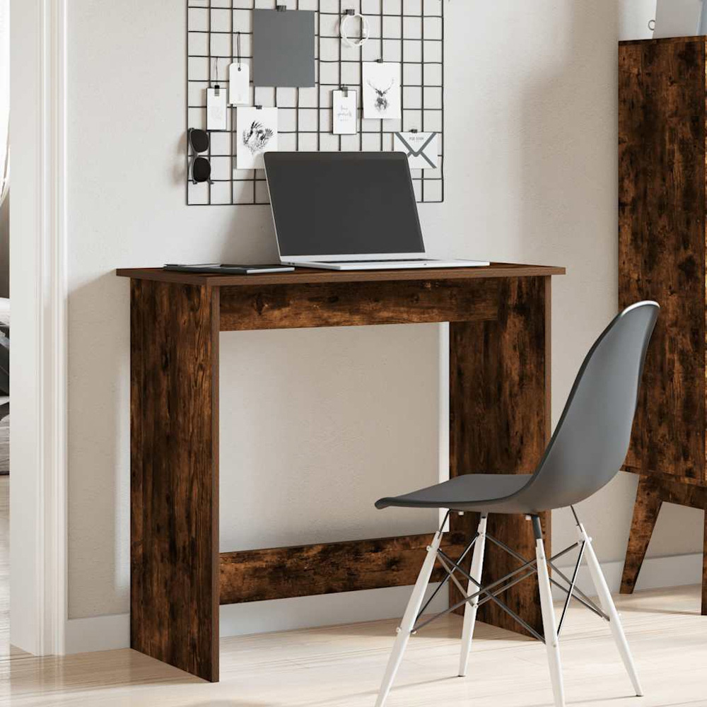 vidaXL Computer Desk Smoked Oak Image 8