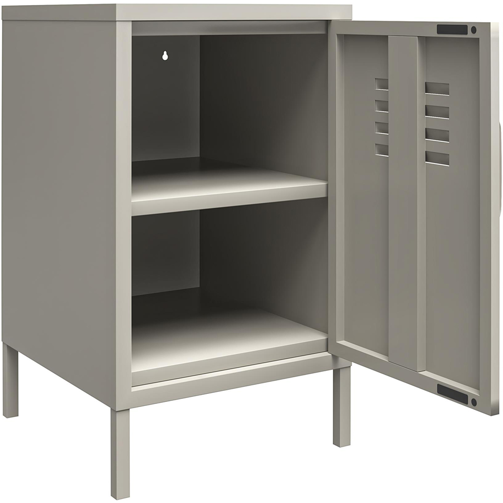 Dorel Bradford Single Door Taupe Metal Locker End Table Image 4