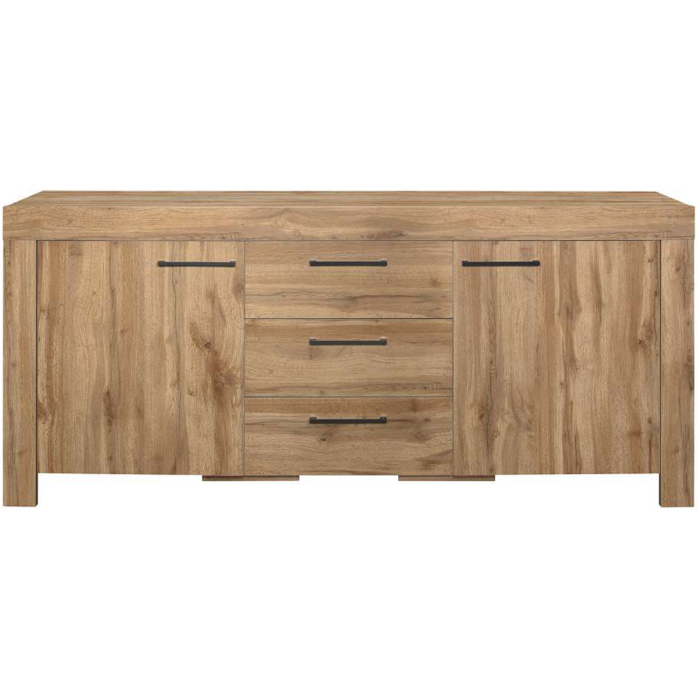 Compton 2 Door 3 Drawer Oak Sideboard Image 3