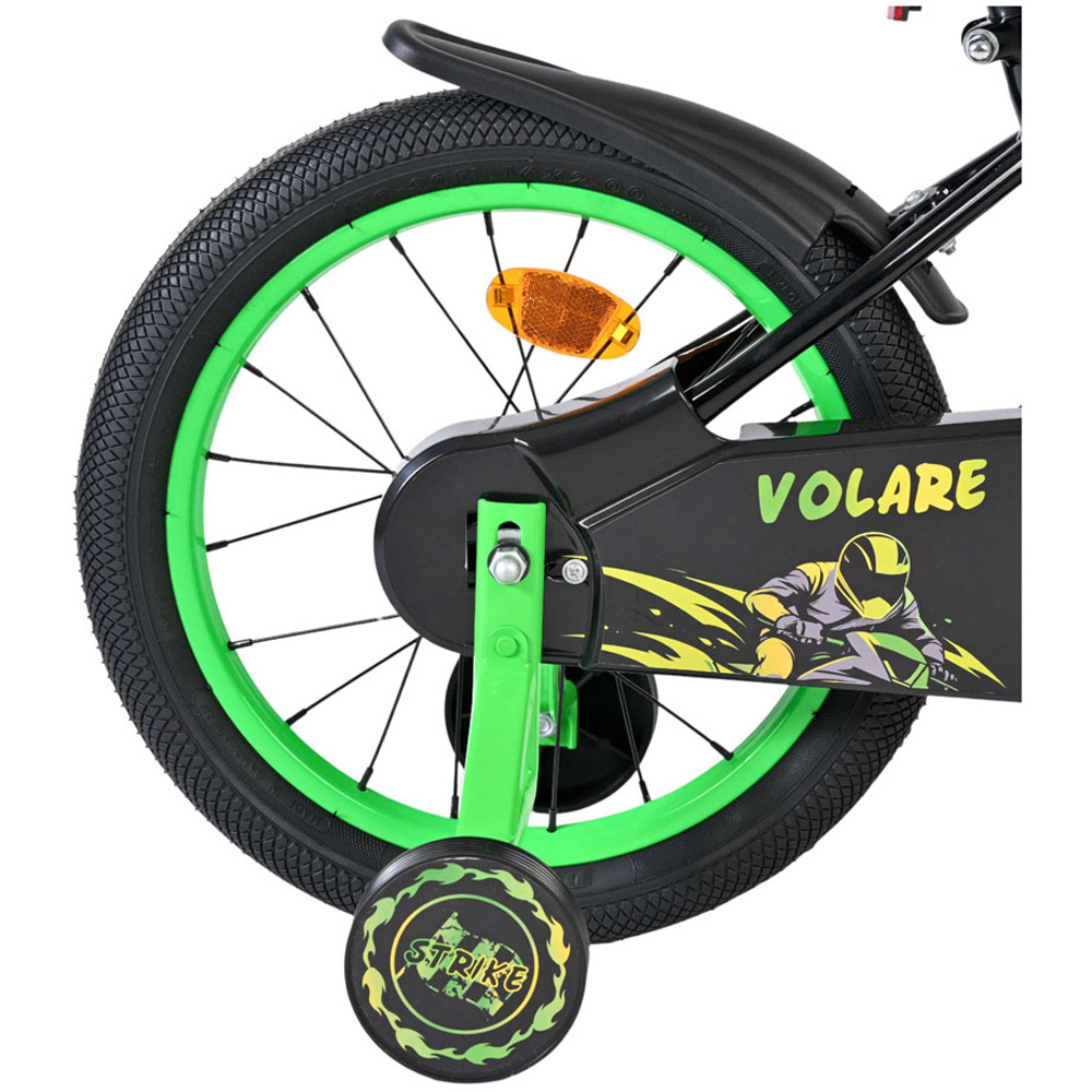 Volare Strike Kids 16 inch Green and Black Bike with Stabilisers Image 7