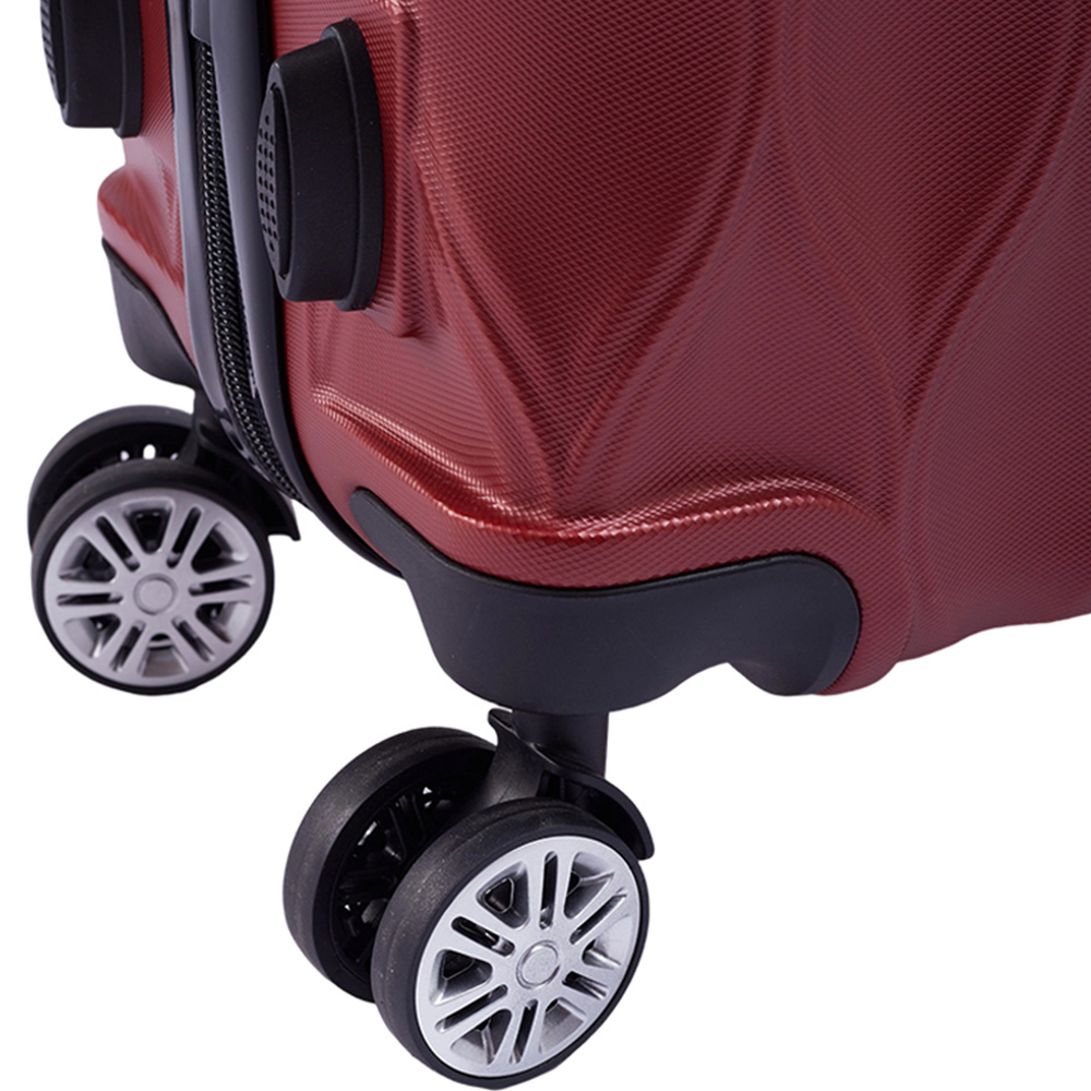 H&O Direct 2 Piece Red ABS Suitcase Set with Makeup Case Image 7