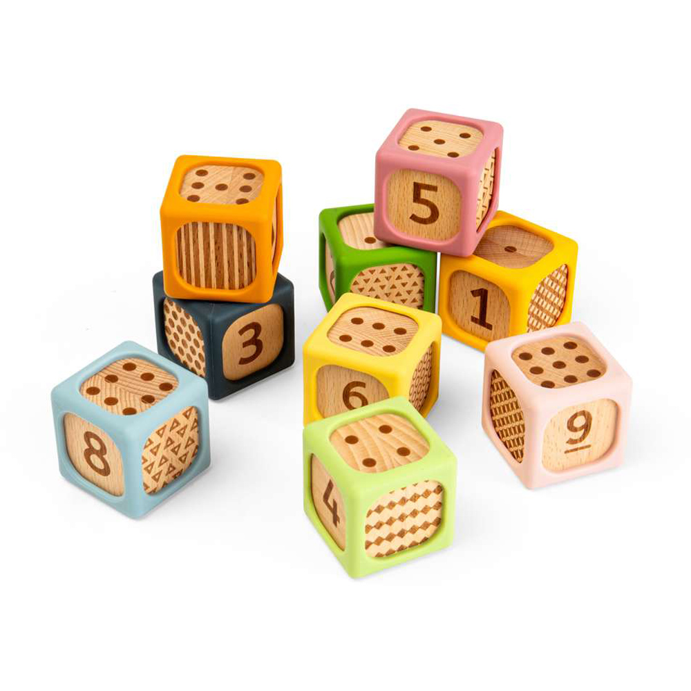 Bigjigs Toys Kids Wooden and Silicone Soft Sorting Block Set 9 Piece Image 7