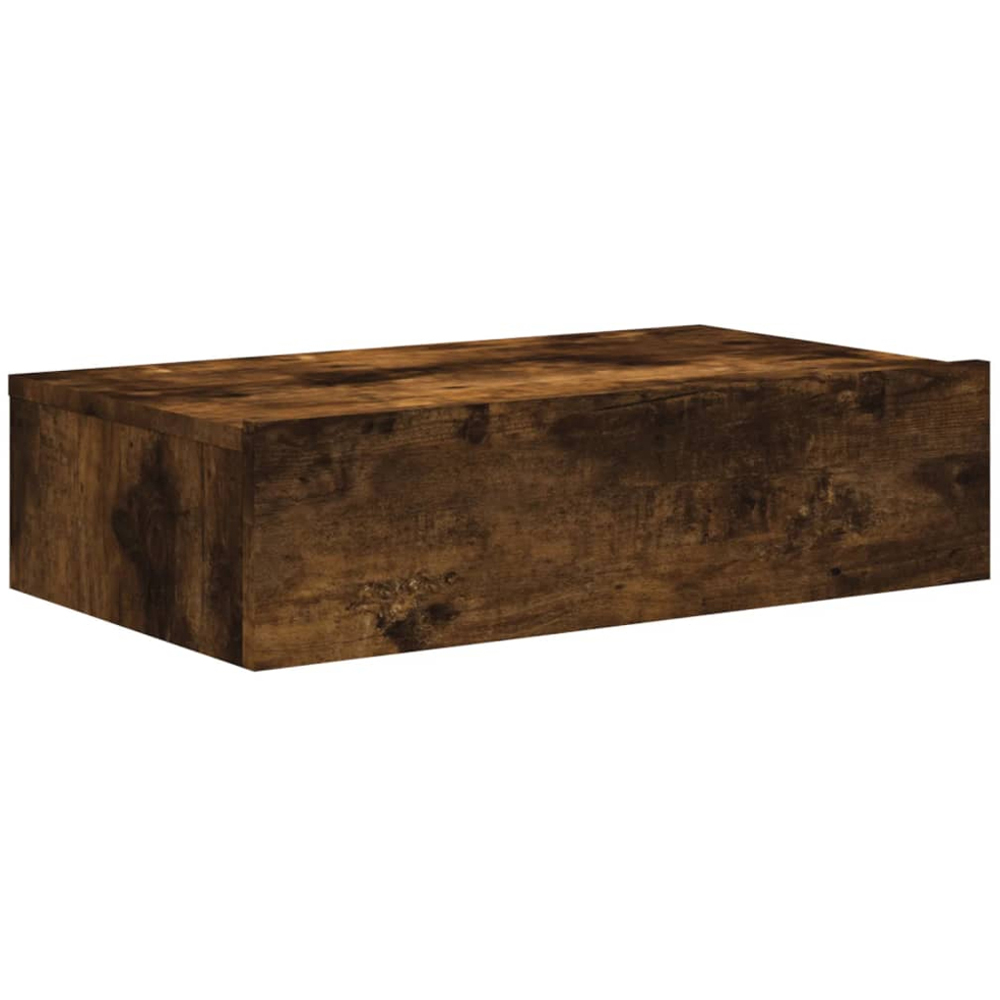 vidaXL Single Drawer Smoked Oak Wall Mounted TV Cabinet Image 2