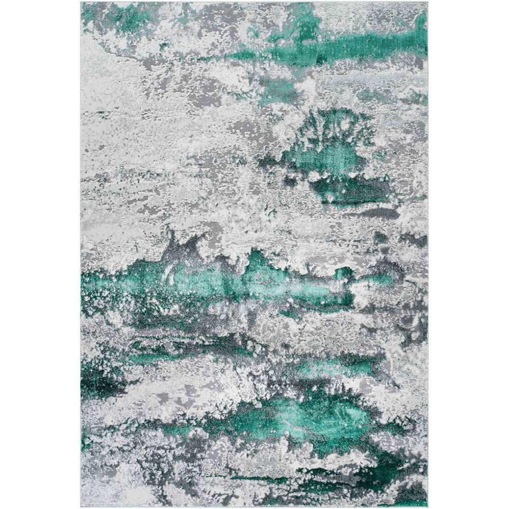 Desire Rugs Onyx Aqua Grunge Sprayed Abstract Area Rug 200 x 290cm Image 1