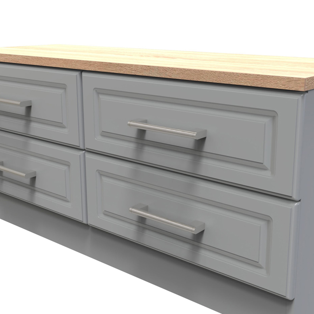 Crowndale Kent 4 Drawer Dusk Grey and Bardolino Oak Bed Box Ready Assembled Image 5