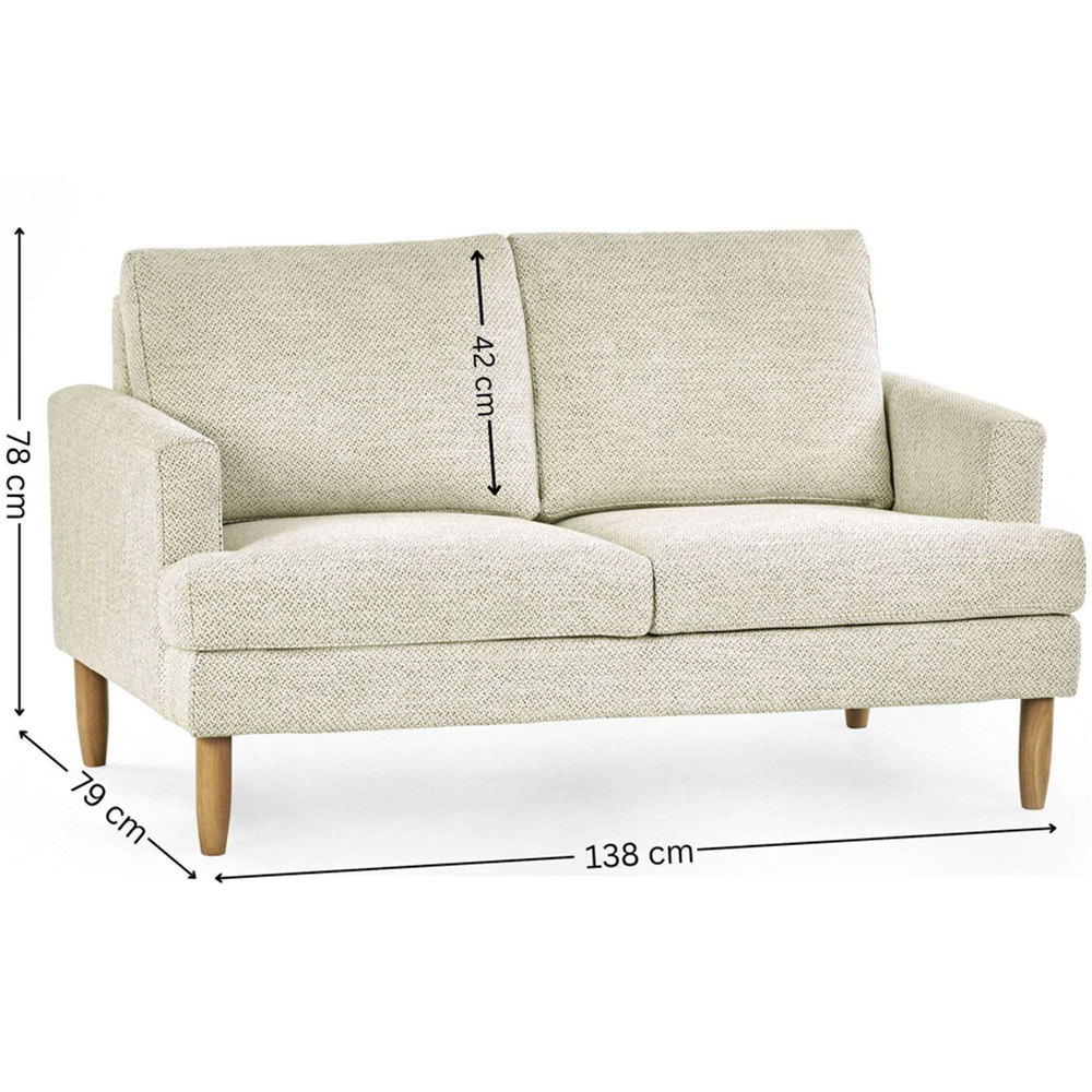 Julian Bowen Daisy 2 Seater Beige Pearl Barley Chenille Upholstered Compact Sofa Image 9