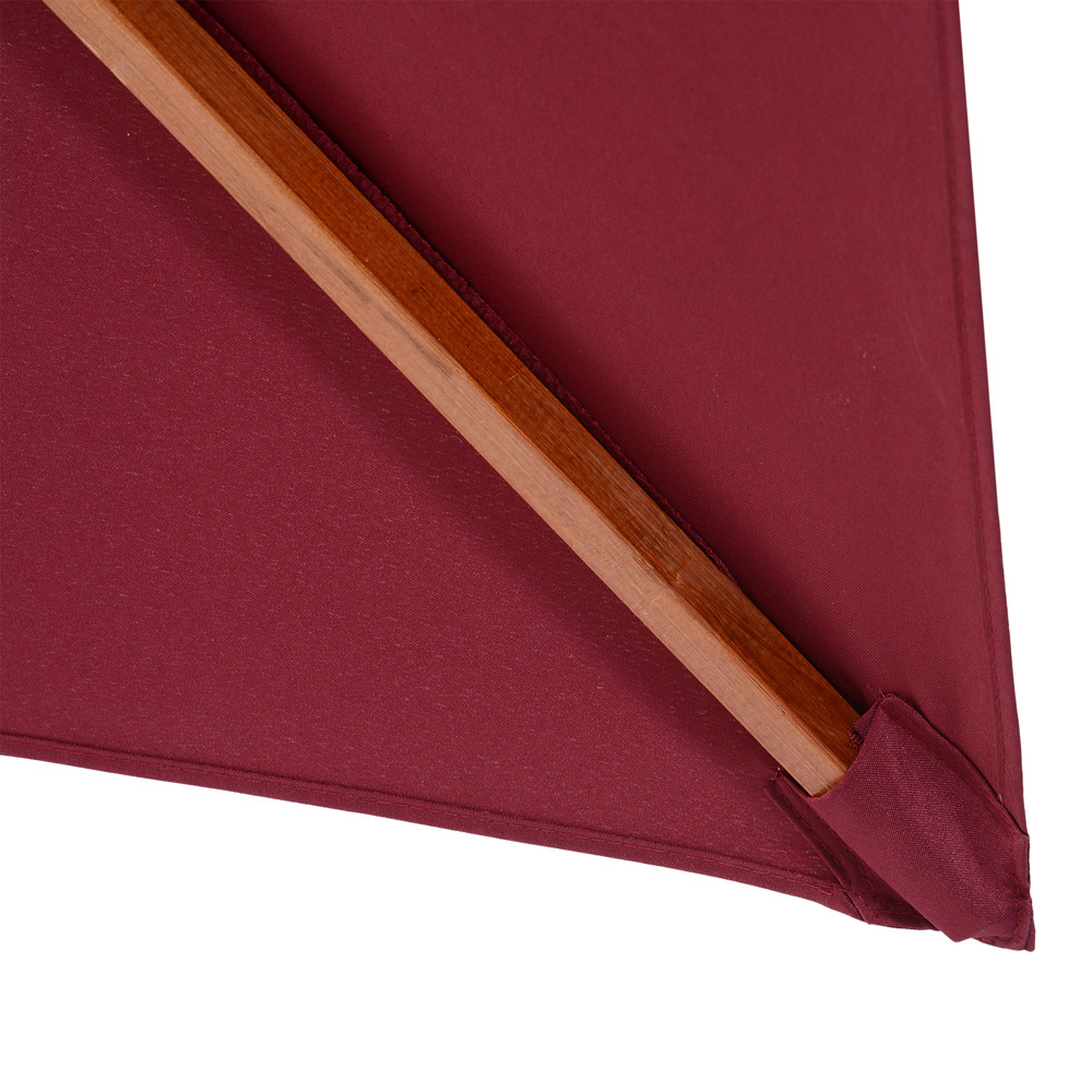 Outsunny Wine Red Bamboo Parasol 3m Image 3