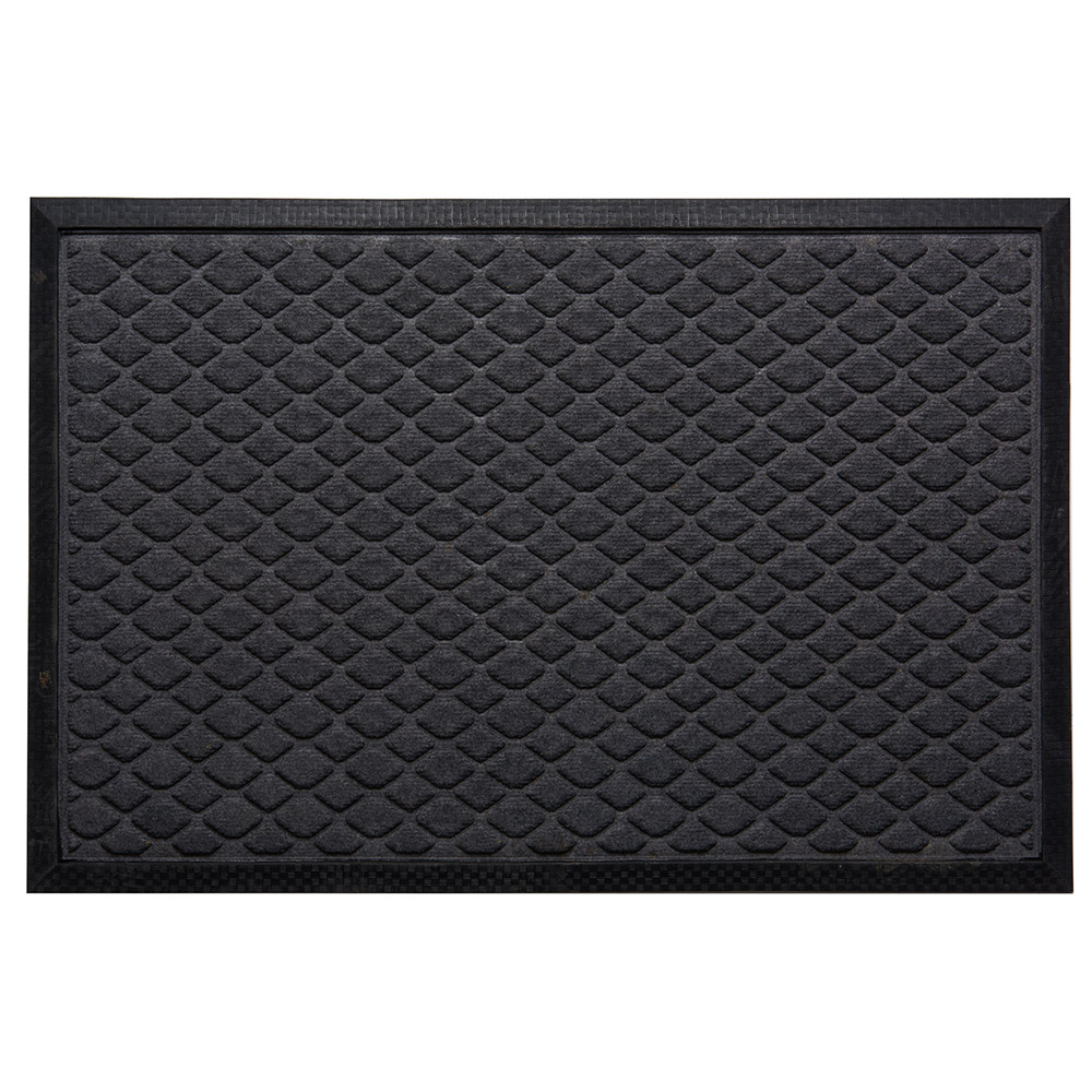 Wilko Black Rubber Backed Doormat 60 x 90cm Image 1