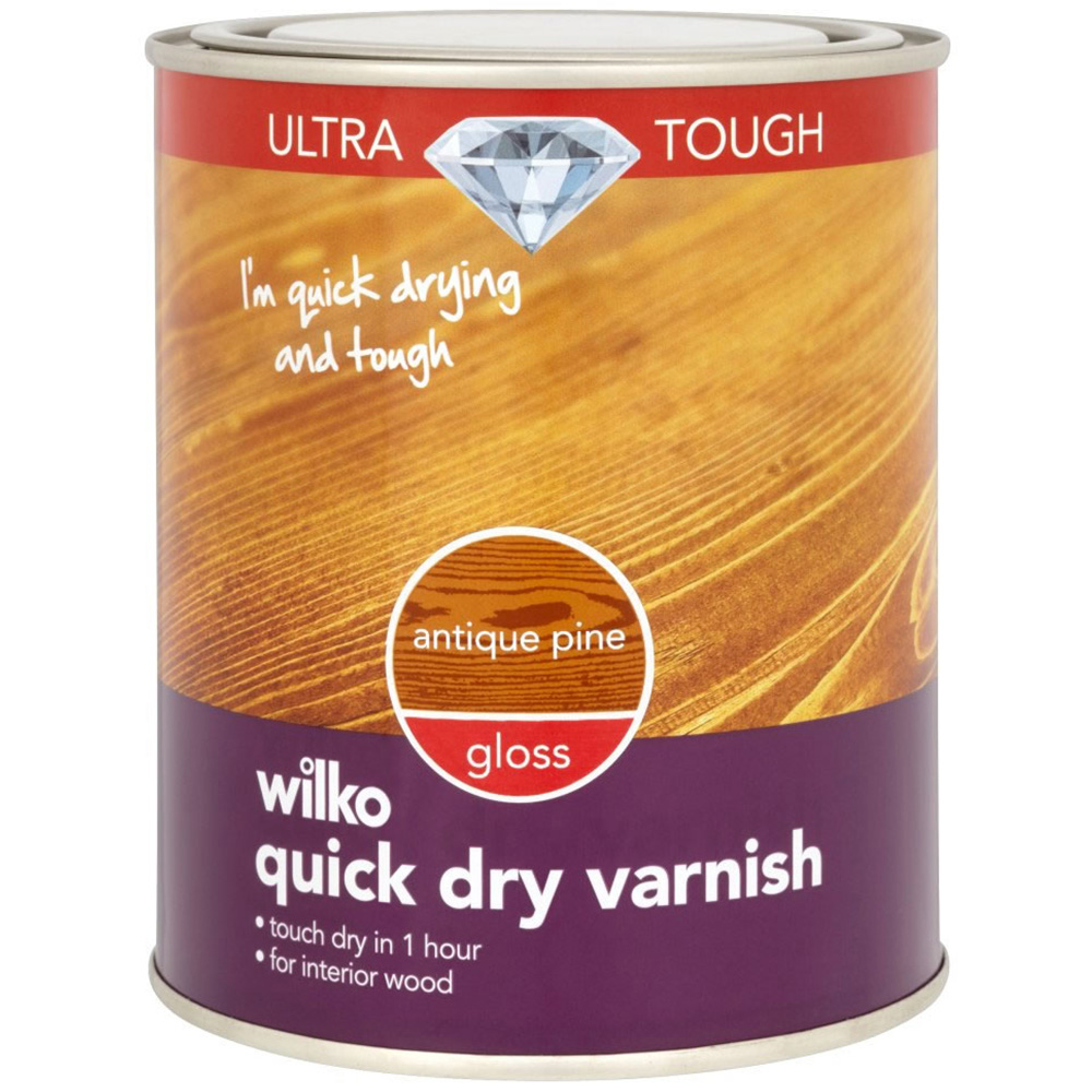 Wilko Ultra Tough Quick Dry Antique Pine Gloss Varnish 750ml Image 2