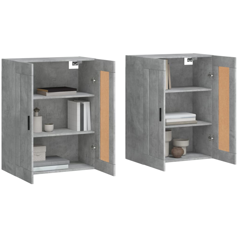 vidaXL 2 Door Concrete Grey Wall Mounted Cabinet Set of 2 Image 3