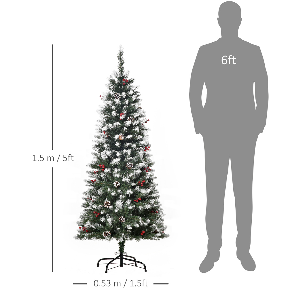 Everglow Snow Dipped Green Artificial Christmas Tree with Foldable Feet 5ft Image 8