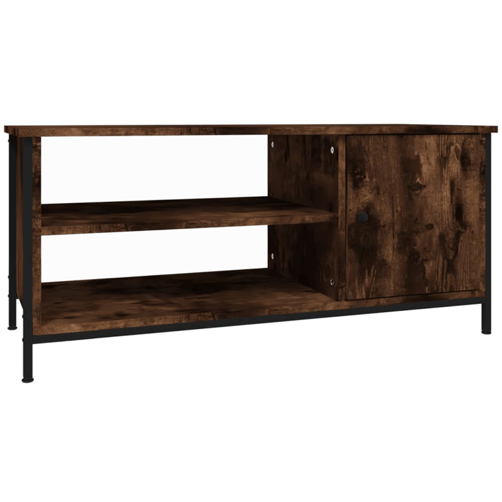 vidaXL Single Door 2 Shelf Smoked Oak TV Cabinet Image 2