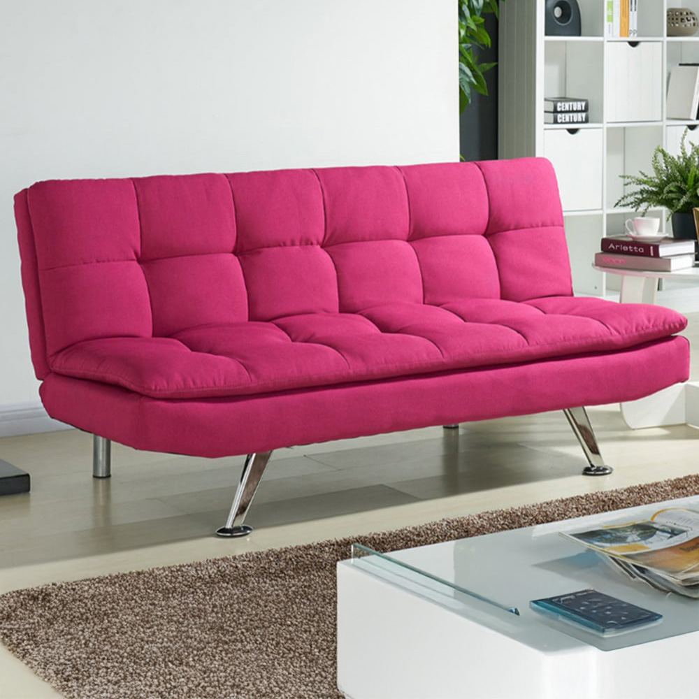 Home Detail Kingston Double Sleeper Pink Fabric Sofa Bed Image 1