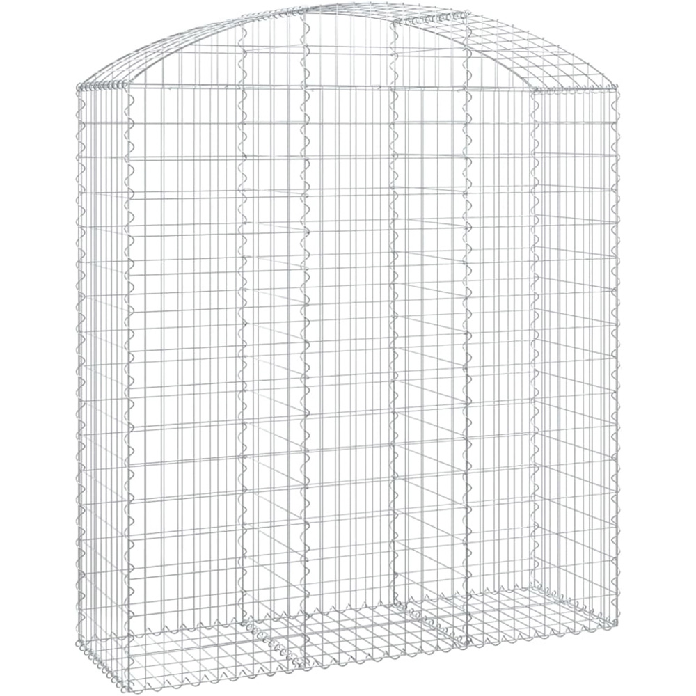 vidaXL Silver Galvanised Iron Arched Gabion Basket 150 x 50 x 160/180cm Image 1