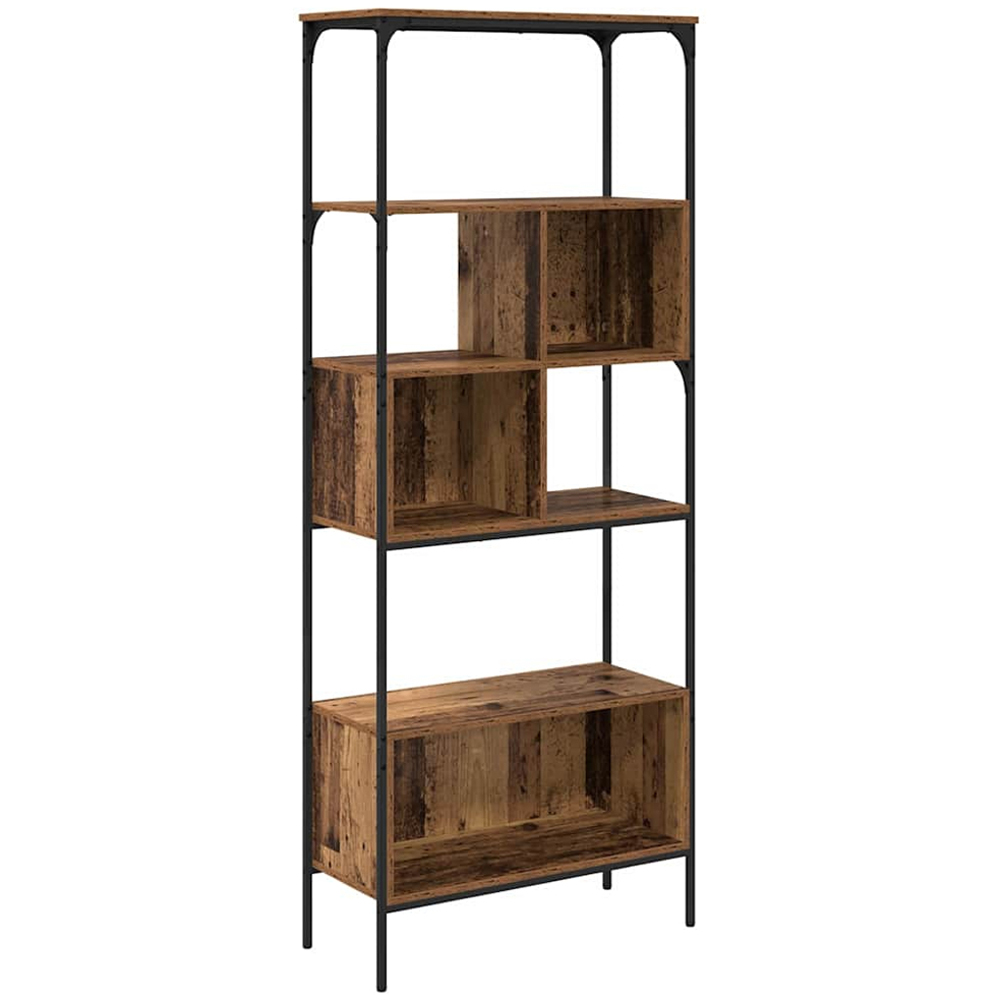 vidaXL 7 Shelf Old Wood Bookcase Image 2