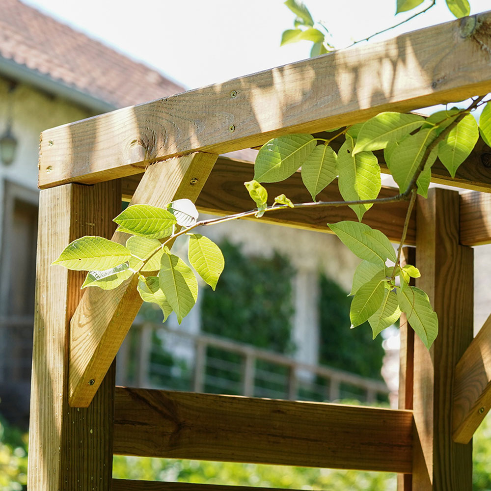 Cerland Lign Z Brown Wooden Flat Garden Arch 214 x 160cm Image 3