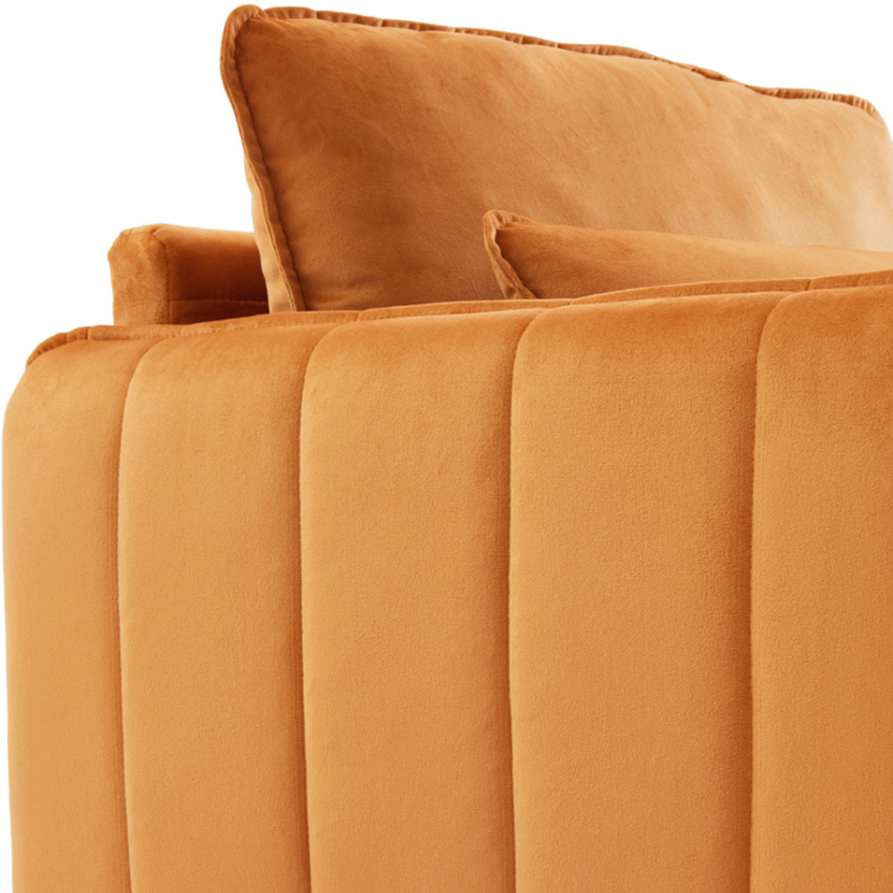 Living and Home Orange Fleece Fabric Armchair with Cushions Image 4