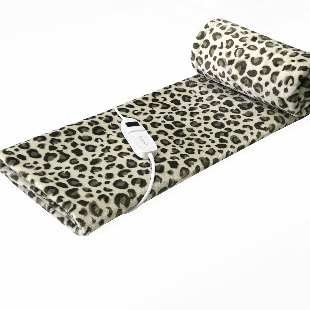 Leopard Print Electric Heated Throw Image 2