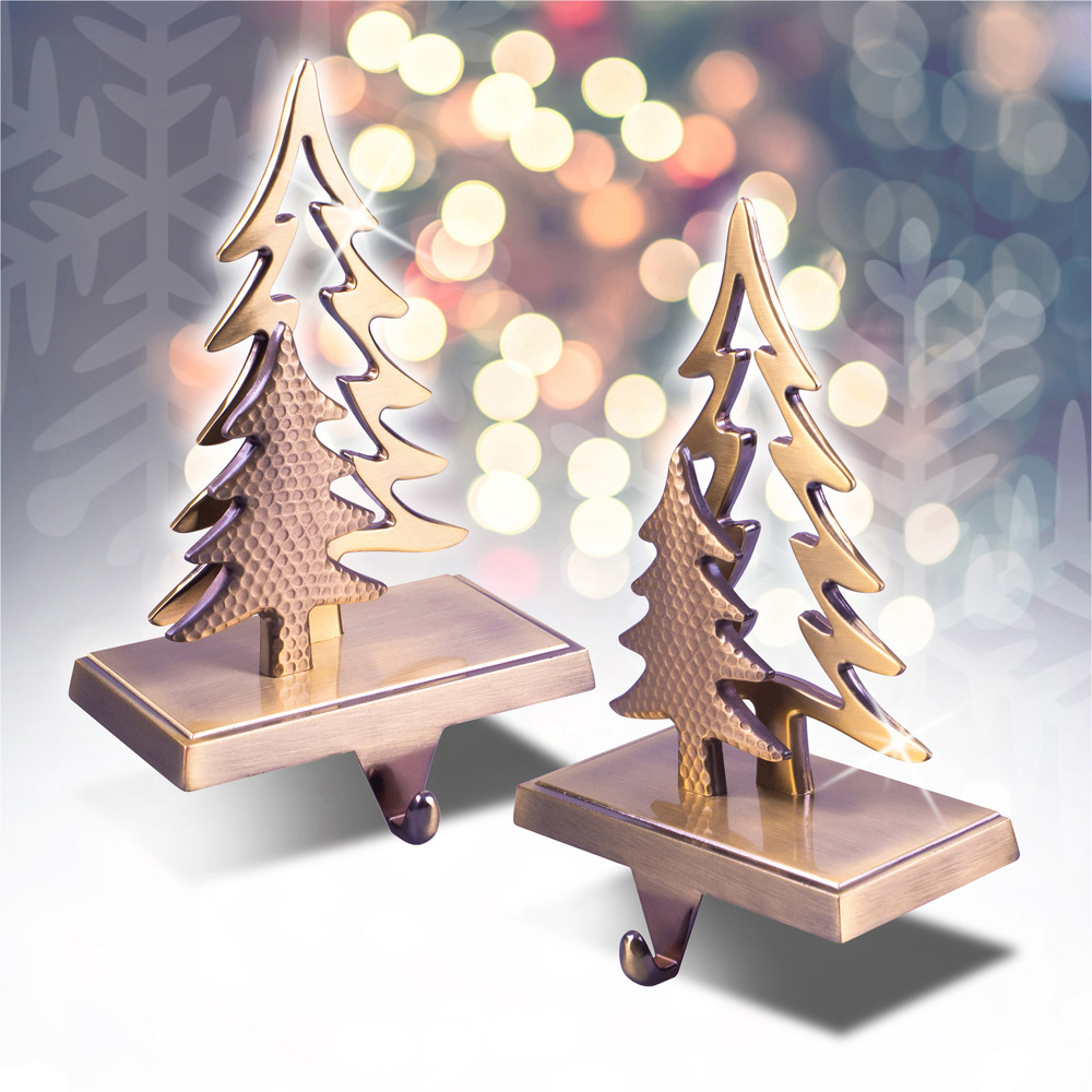 St Helens Gold Christmas Stocking Holders 2 Pack Image 2