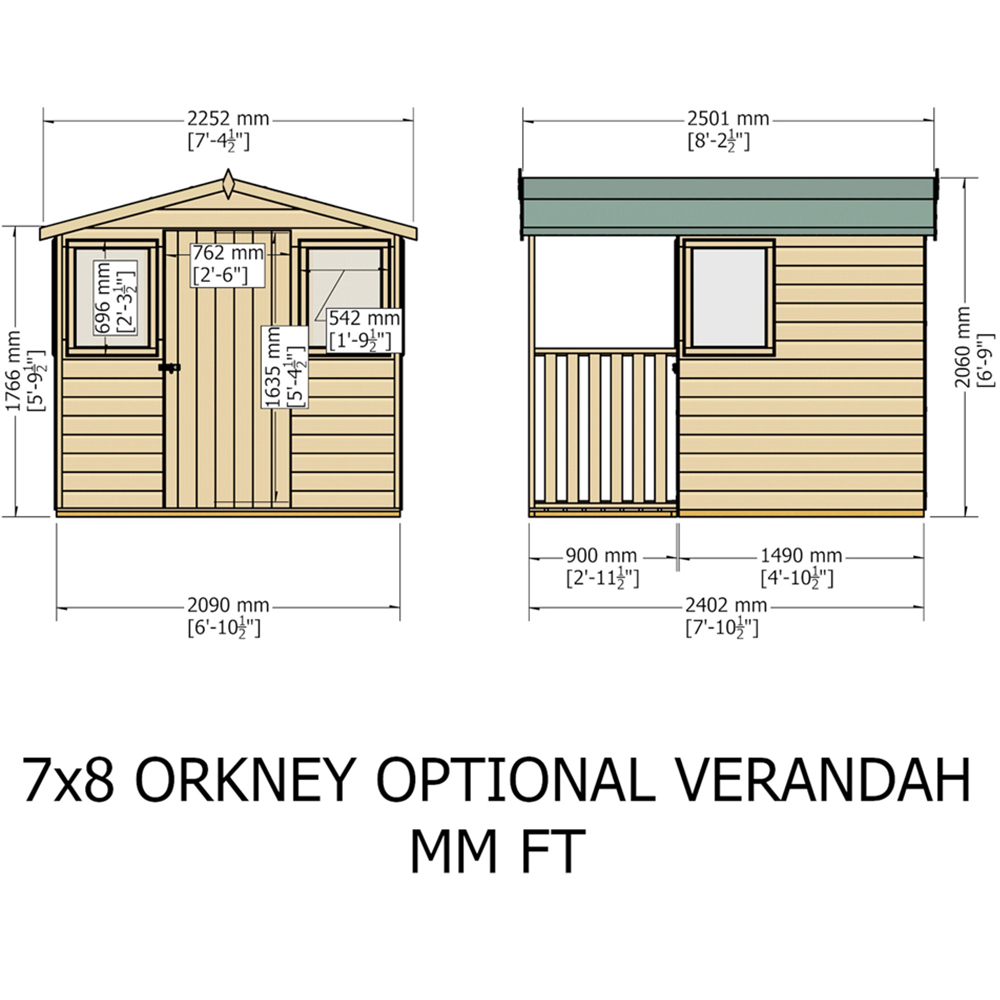 Shire Orkney 7 x 8ft Shiplap Apex Garden Shed Image 7