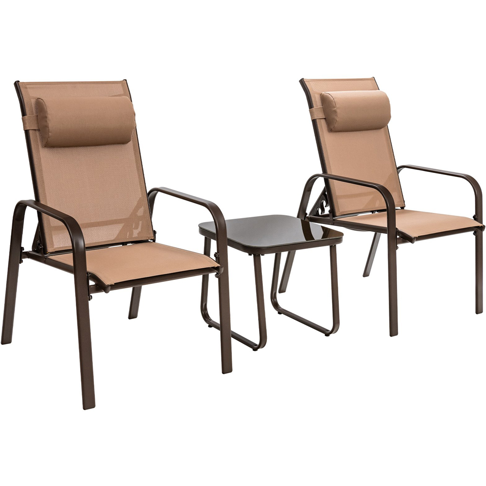 Costway 2 Seater Patio Bistro Set Brown Image 2