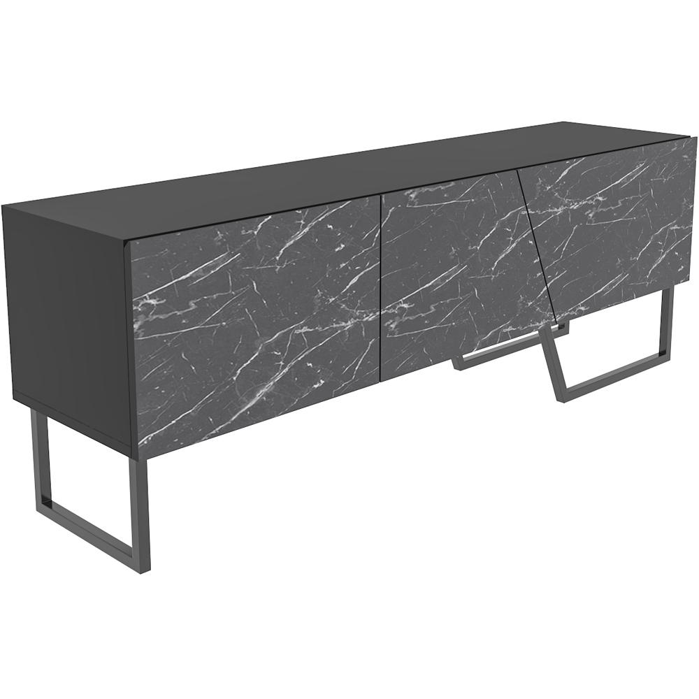 Decorotika Parla 3 Door Black Marble TV Unit Image 3