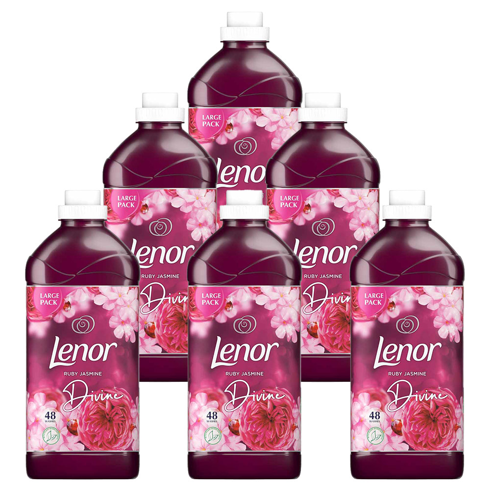 Lenor Ruby Jasmine Fabric Conditioner 48 Washes Case of 6 x 1.68L Image 1