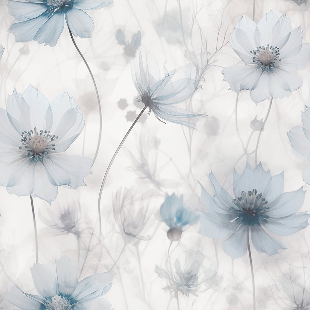 Muriva Lissa Flowers Blue Wallpaper Image 1