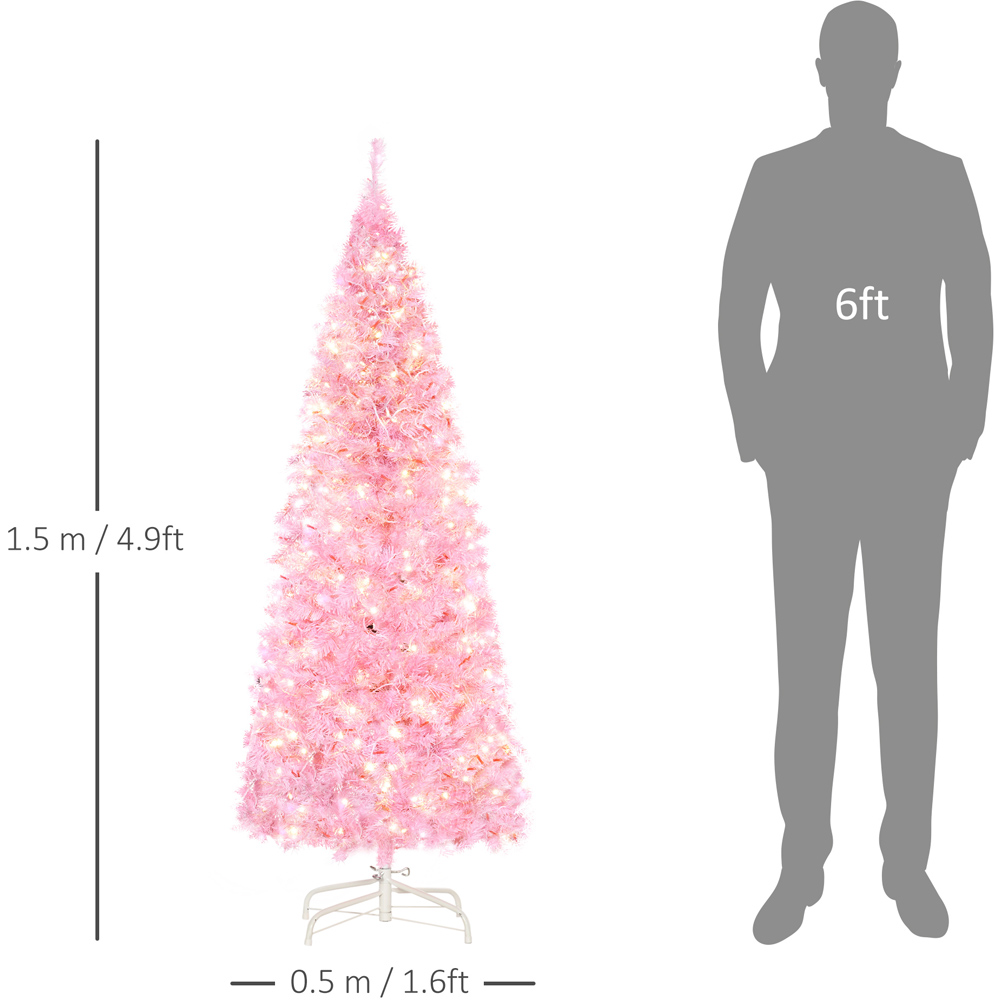 EverglowWarm White LED Pre-Lit Pink Artificial Christmas Tree 5ft Image 7