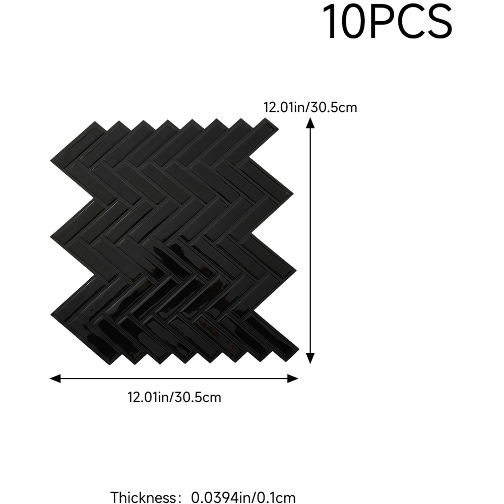 Living and Home Black Self Adhesive Wall Sticker 10 Pack Image 9