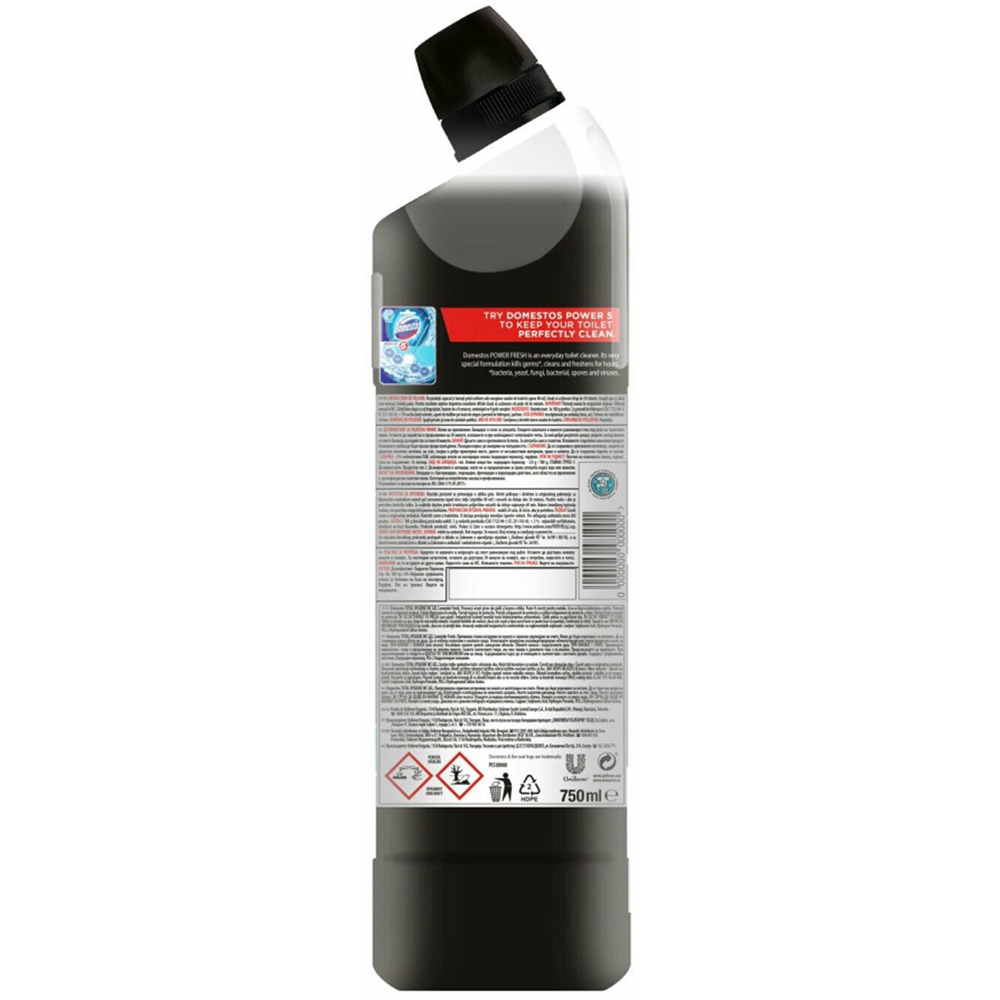 Domestos Zero Limescale Ocean Antibacterial Toilet Gel 750ml 3 Pack Image 3