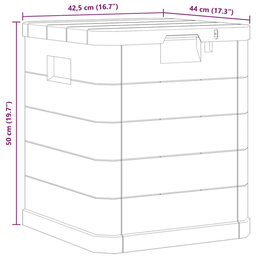Walplus 90L Medium Brown Square Plastic Garden Storage Box Image 9