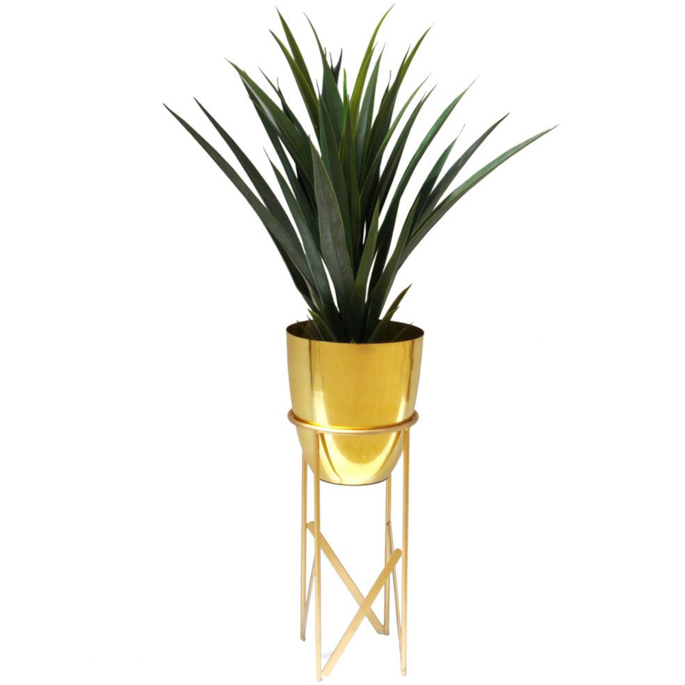 Botanik Gold Metal Plant Stand Planter with Stand 55 x 19cm Image 2