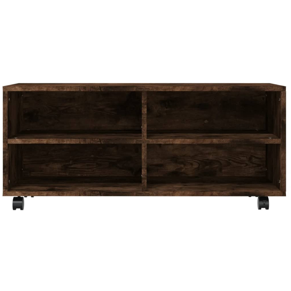 vidaXL 4 Door Smoked Oak TV Cabinet with Castors Image 4