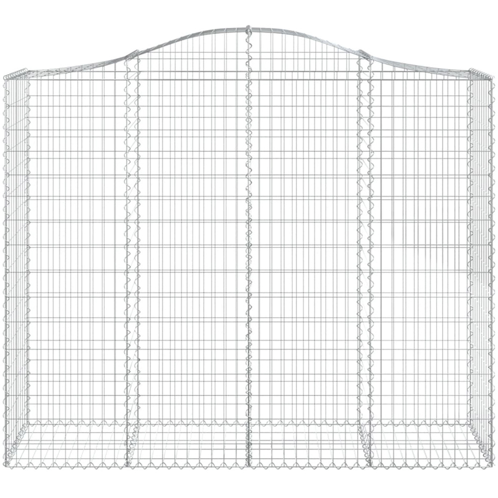 vidaXL Silver Galvanised Iron Arched Gabion Basket 200 x 50 x 160/180cm 10 Pack Image 2