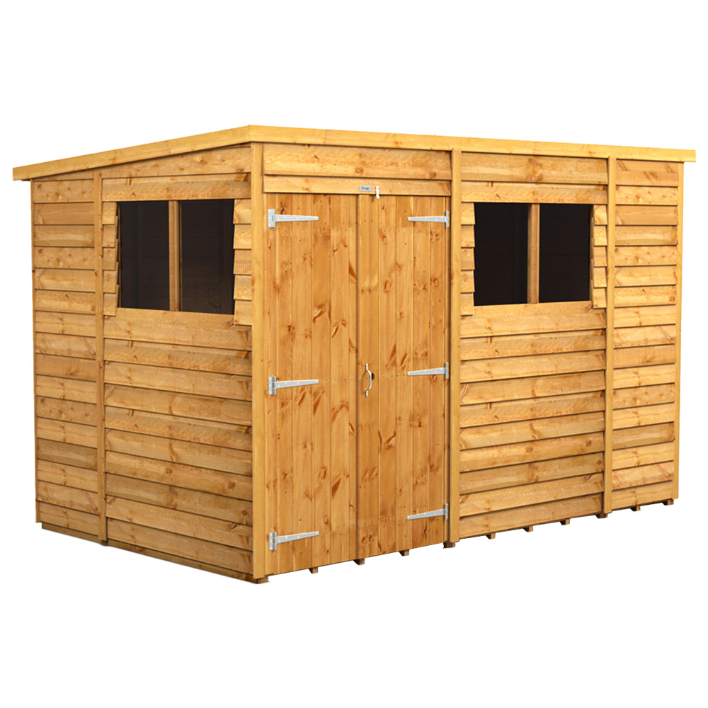 Power 10 x 6ft Overlap Pent Double Door Shed Image 1