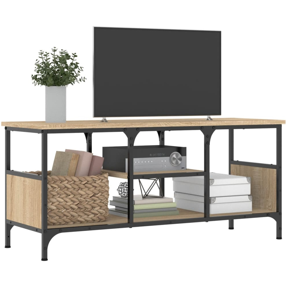 vidaXL 4 Shelf Sonoma Oak Industrial Style TV Cabinet Image 3