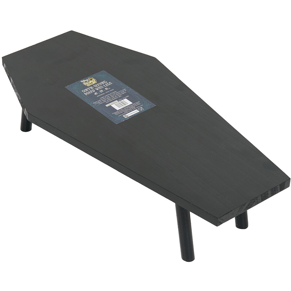 Coffin Serving Board with Legs Black Image 5
