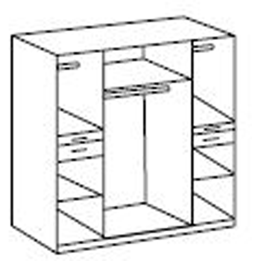 TJ'S Lyon 6 Door 4 Drawer White Wardrobe with Mirror Image 4