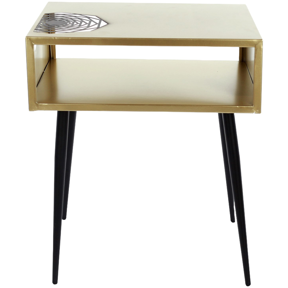 Core Products Galaxy Gold and Black Metal Bedside Table Image 3