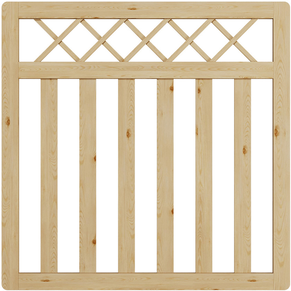 Outdoor Cross Top Wooden Nature Garden Fence Door, 120 x 120 x 2.5cm Image 4