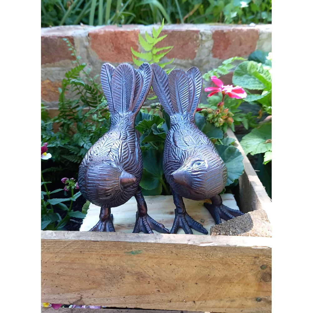 Inspirational Gifting 2 Piece Song Birds Cast Aluminium Garden Ornament Set Image 5