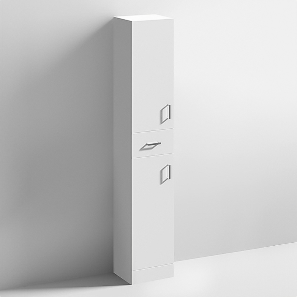nuie Mayford 2 Door Single Drawer White Floor Standing Tall Unit Image 1