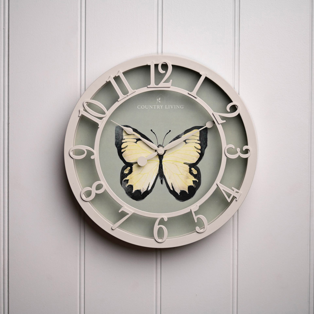 Country Living Butterfly Outdoor Clock Image 2